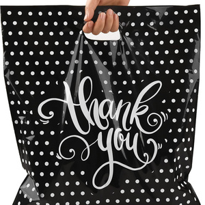 Custom Bags With Logo Plastic Waterproof Cloth Retail Shopping Bag Luxury Printed Die Cut Plastic Shopping Bag With Handle