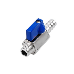 Best-selling 1/8" 1/4" NPT BSP 1000WOG PN63 304 316 stainless steel manual hose connector Pagoda male threaded mini Ball Valve