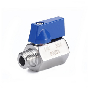 YOULI NPT BSP 1000PSI high pressure PN63 stainless steel  304 316 manual 1/4" male and female threaded mini Ball Valve