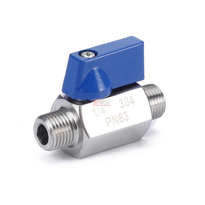 YOULI NPT BSP high pressure 1000PSI PN63 304 316 1/4" 3/8" stainless steel manual Miniature mini male threaded Ball Valve