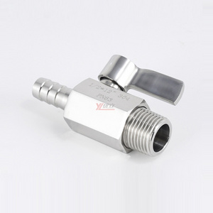 1/8" 1/4" NPT BSP 1000WOG PN63 304 316 stainless steel Handle manual hose connector Pagoda male thread mini Ball Valve