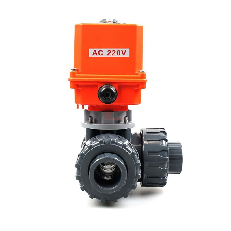 YOULI Zero leakage DN15 to DN100 PVC UPVC CPVC Plastic  motorized Electric Actuator 3 Way Union Ball Valve