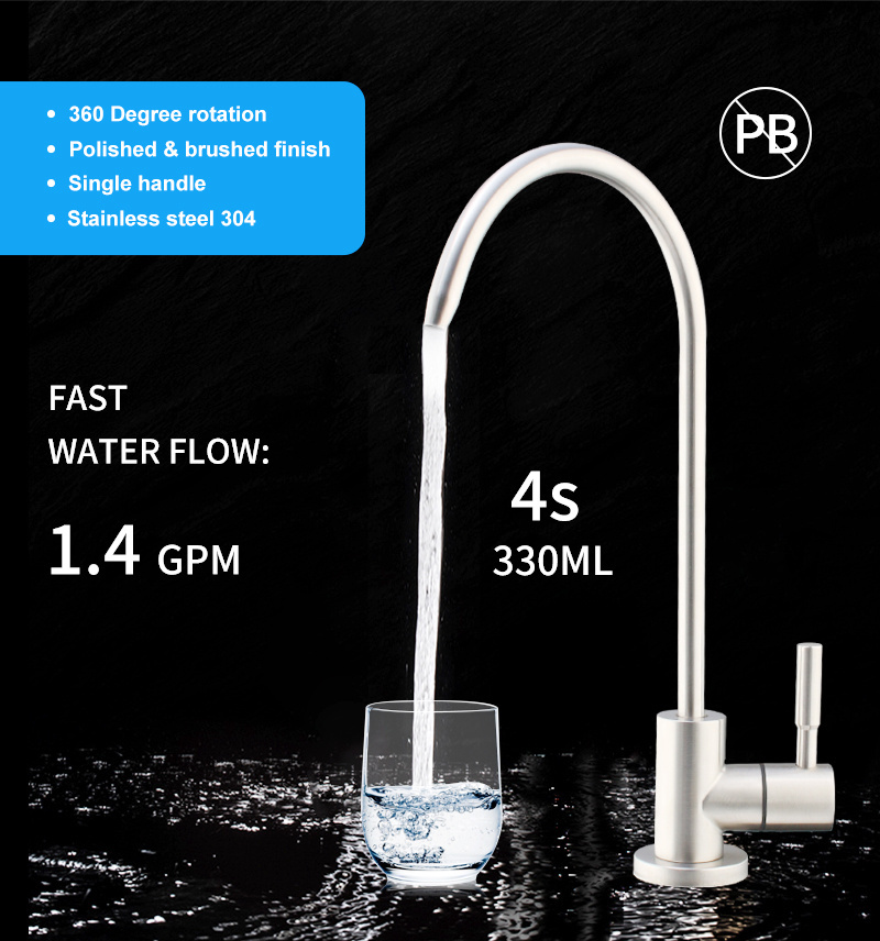 Factory price pure water faucet lead-free direct drinking goose neck faucet