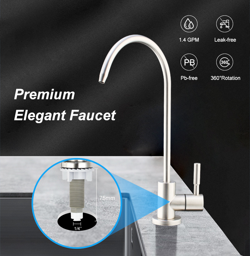 Factory price pure water faucet lead-free direct drinking goose neck faucet