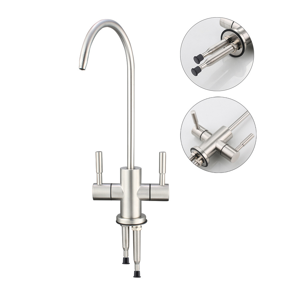 Quality Double Dual Handle Pure Drinking Water Faucet Direct Drinking Water Faucet for Kitchen