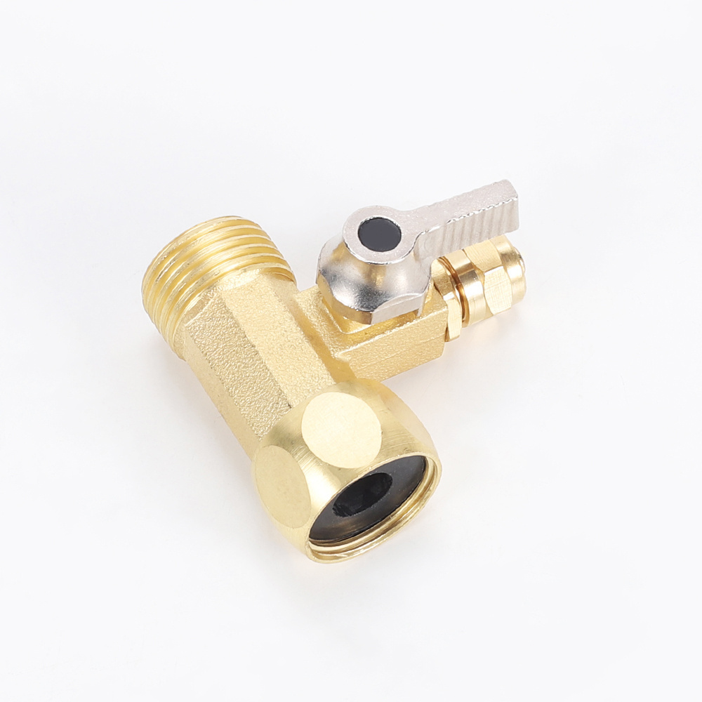 Brass G1/2 Male Female Thread Ball Valve Three Way Metal Ball Valve for G1/4 RO Water Purifier