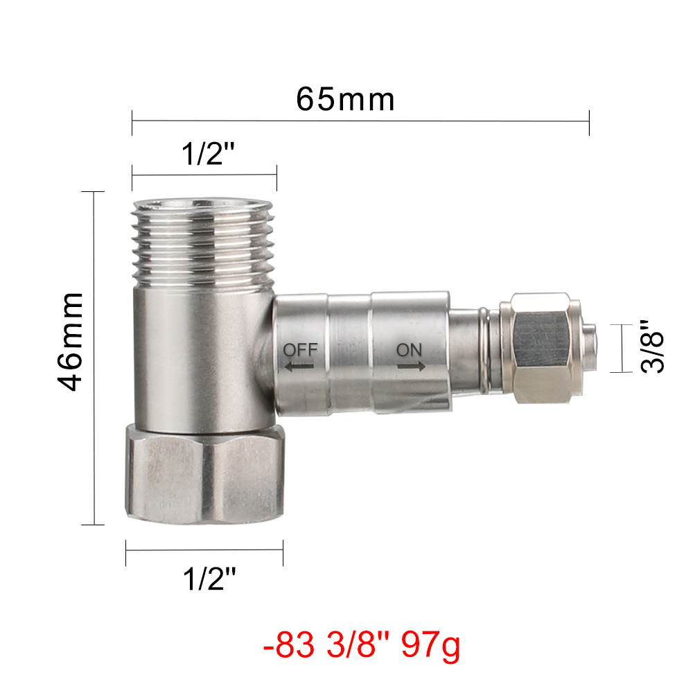 Hot Selling Water Inlet Tee Stainless Steel Three Way Ball Valve Connected to Water Purifier Faucet