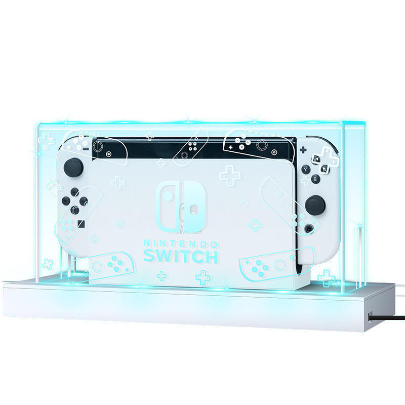 YLW Clear Dust Cover for Nintend Switch/OLED Acrylic Host Shell RGB Light Base Box Switch Games Accessories