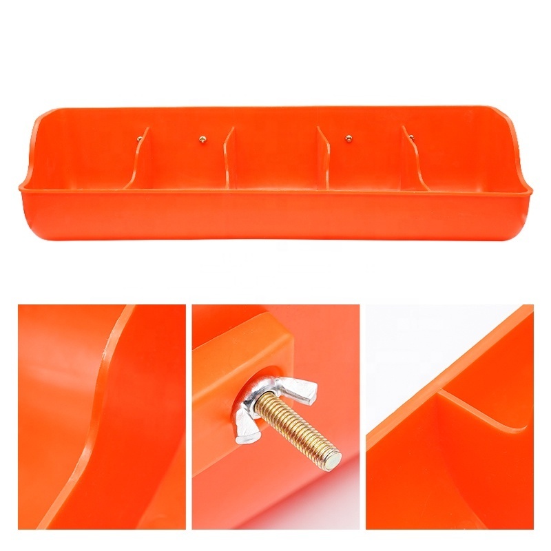 5 Holes Widely Used Automatic Nursery Pig Sheep Feeding Tray Orange Color Hog Sow Goat Cattle Feeder Through