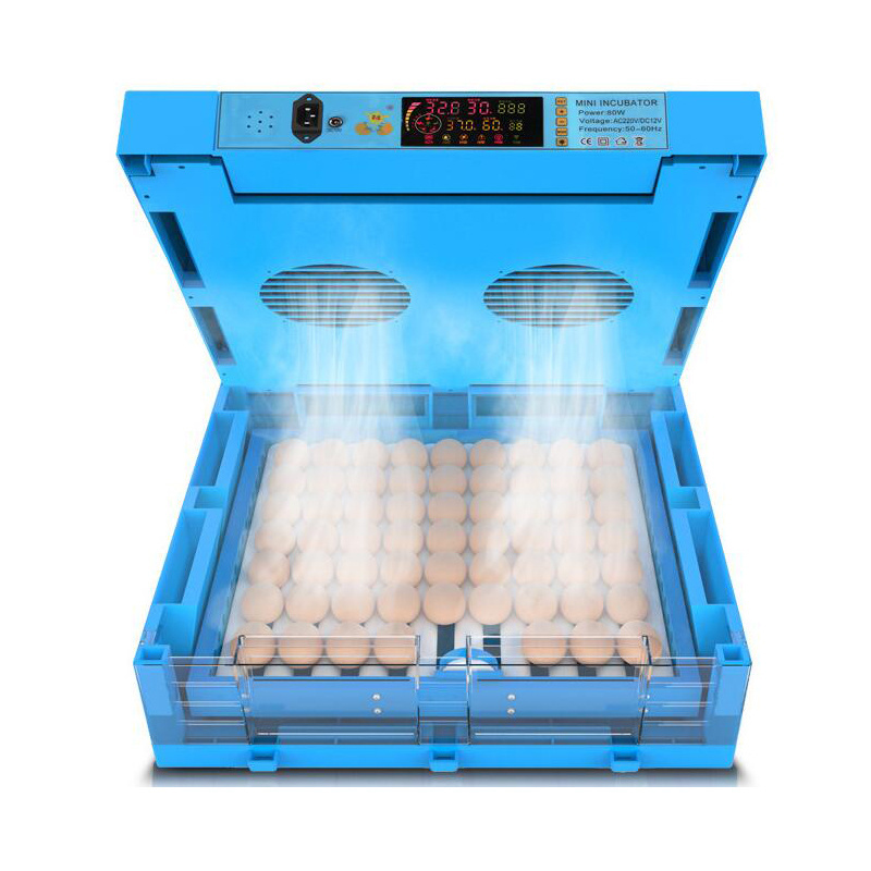 128 Eggs Intelligent Temperature Humidity Control Dual Power Poultry Egg Incubator Automatic Egg Turning Hatcher Machine