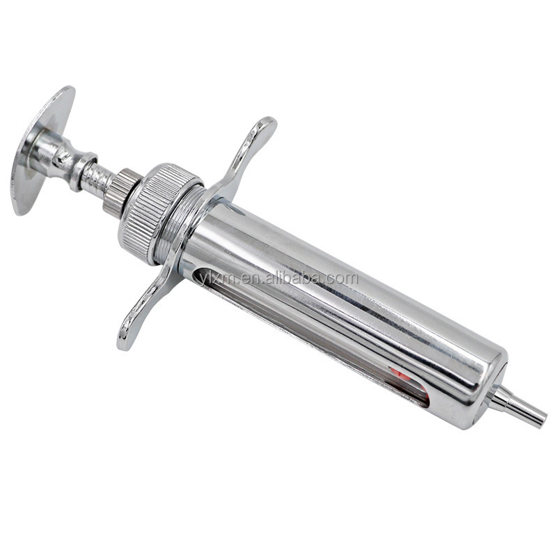 10ml Veterinary Injector Metal Body Glass Tube Veterinary Syringe Automatic Poultry Livestock Injection Vaccination Syringes