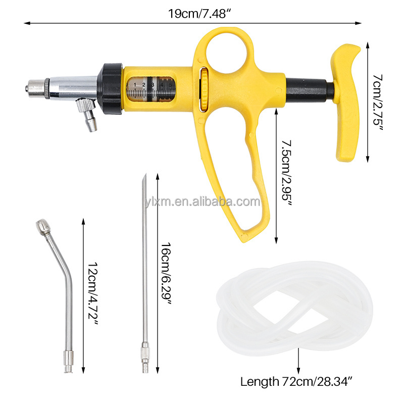 5ml Veterinary Medicine Drenching Gun Automatic Animal Poultry Dosing Gun for for chickens pig, cattle sheep