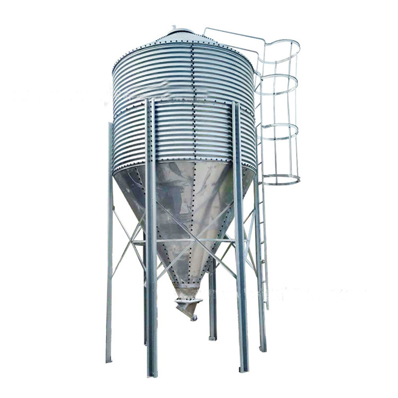 Automatic Large Capacity Poultry Farm Feeding Galvanized Animal Pig Feed Storage Silos Chicken Auger Feeding Silo for Sale