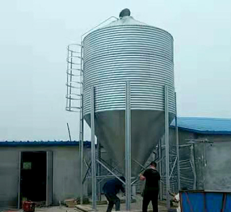 Automatic Large Capacity Poultry Farm Feeding Galvanized Animal Pig Feed Storage Silos Chicken Auger Feeding Silo for Sale