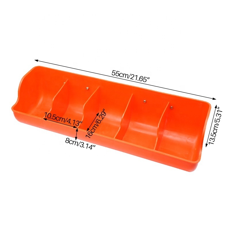 5 Holes Widely Used Automatic Nursery Pig Sheep Feeding Tray Orange Color Hog Sow Goat Cattle Feeder Through