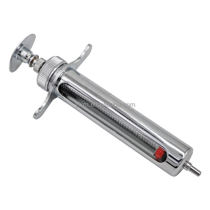 10ml Veterinary Injector Metal Body Glass Tube Veterinary Syringe Automatic Poultry Livestock Injection Vaccination Syringes