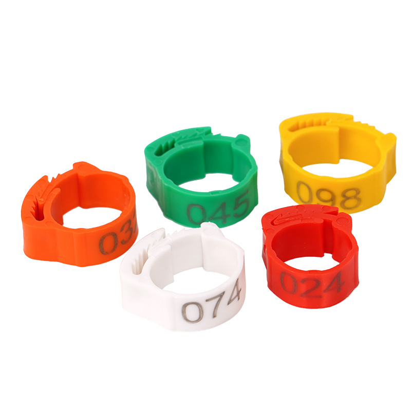 Multi Color Adjustable Poultry chicken Duck Leg Rings Poultry Flexible Foot Rings Digital Number Buckle Ring