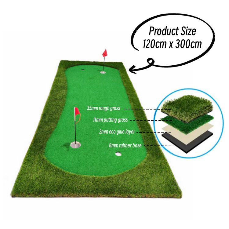 High Quality Golf Practice Mat Artificial Grass Mini Course Golf Putting Training Mat For Outdoor Indoor Use