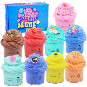 9-colored Ice Cream Playdough Slime Toys Set Non-toxic Glue Supplies Charms Activator Diy Slime Making Kit For Kids Girls Boys