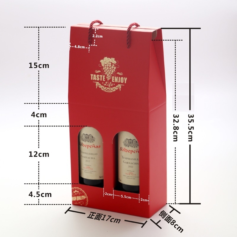 custom logo corrugated paper wine carton shipping box luxury rigid cardboard red wine bottle gift boxes packaging for wine