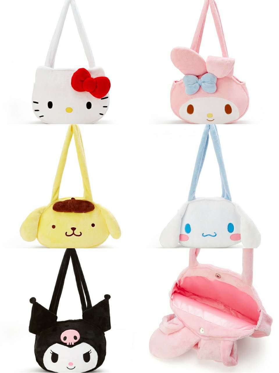 38*32cm Cartoon anime Kuromi plush bag melody backpack Cute Stuffed bag handbag stuffed Toys Gift Coin Purse