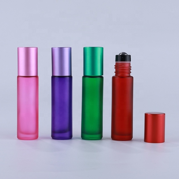 Wholesale 10ml roll on glass bottle with rainbow color essential oil