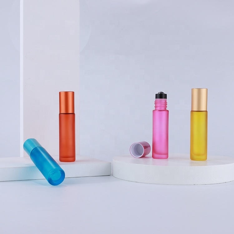 Wholesale 10ml roll on glass bottle with rainbow color essential oil