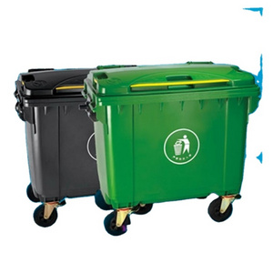 New design 1100L plastic industrial dustbin mobile waste bin outdoor large garbage can with wheels