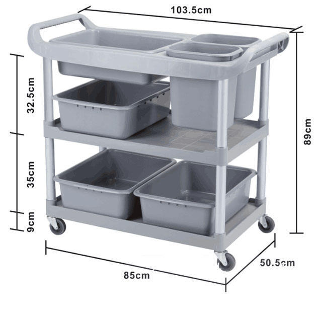 Cheap price Hotel Kitchen Restaurant cleaning Trolley Cart Food Cleaning Service Trolley Clearing Cart