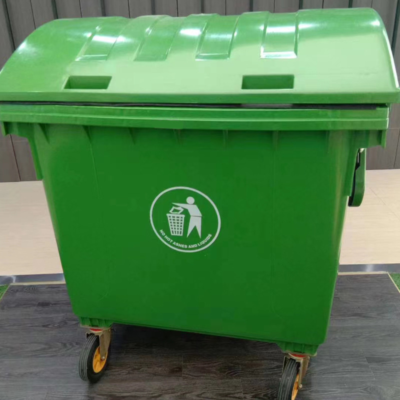 New design 1100L plastic industrial dustbin mobile waste bin outdoor large garbage can with wheels