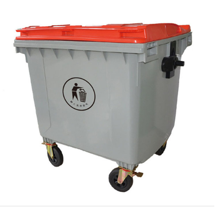 New design 1100L plastic industrial dustbin mobile waste bin outdoor large garbage can with wheels