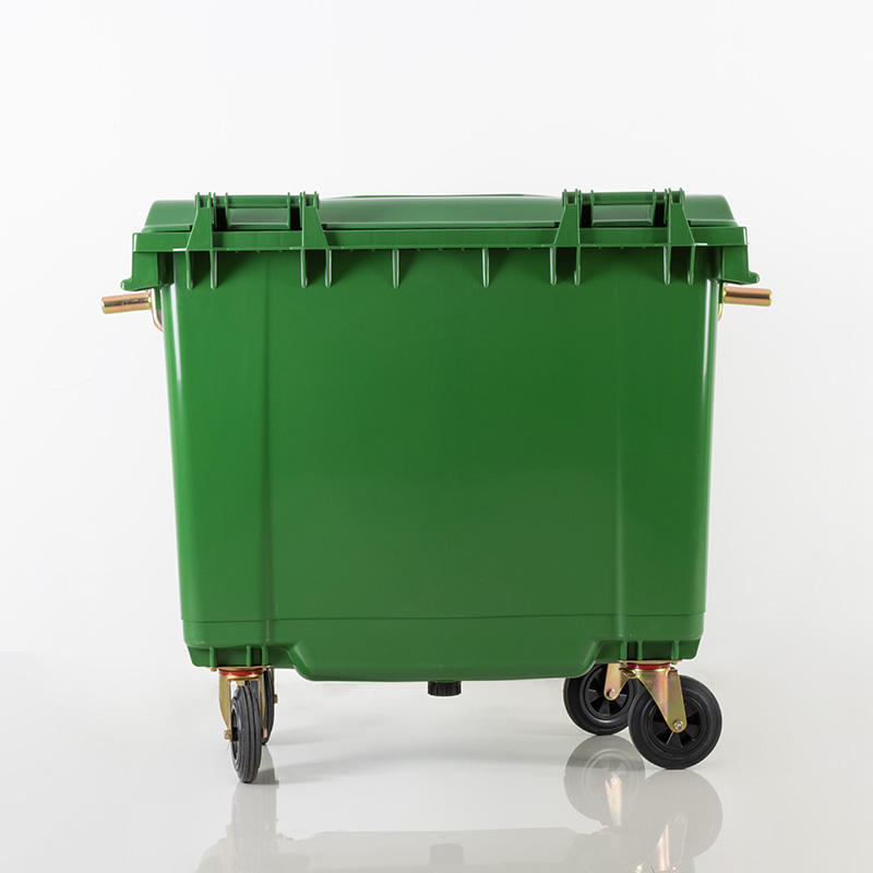 Commercial 1100l Garbage Bin Outdoor dustbin 1100L Plastic Trash Can Waste Trolley Bin With Wheels