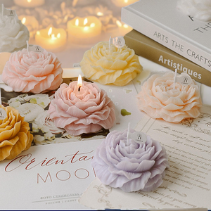 Handmade Luxury Peony Shaped Flower Candle Decorative Scented Candle for Weddings Home Decor Aromatherapy Perfumada-for Gifts