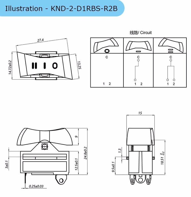 Factory direct sales rocker switch 16A 250V can be customized hair dryer switch