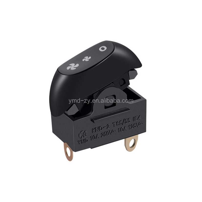 YMD KND-2-A3BKS-R2M rocker switch 3 pin single pole three position hair dryer switch