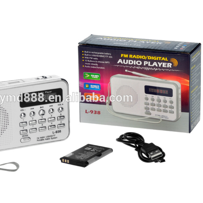 quran mini radio fm radio portable with  mp3 player support USB music speaker