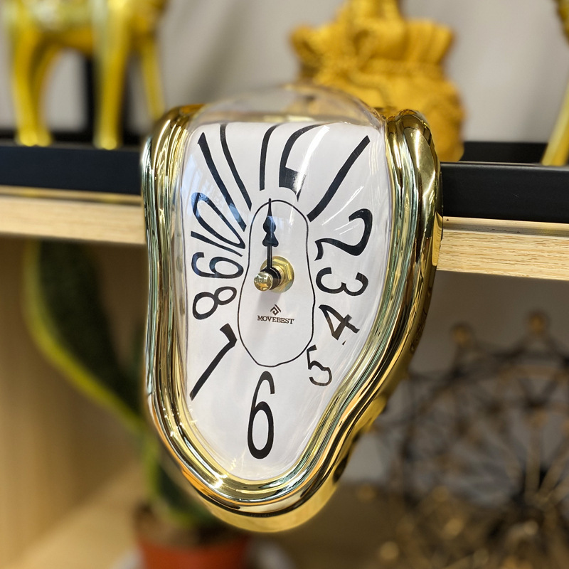 Surrealist Creative Silent Salvador Dali Clock Watch Melted Wall Clock for Decorative Home Kitchen Office Desk Shelf Table