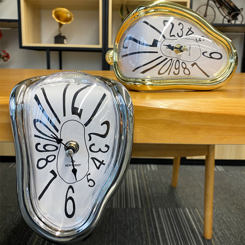 Surrealist Creative Silent Salvador Dali Clock Watch Melted Wall Clock for Decorative Home Kitchen Office Desk Shelf Table