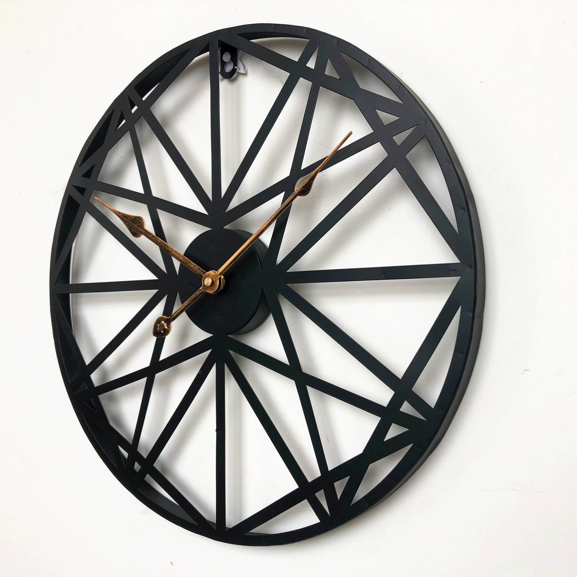 Oversize Unique Large Atomic Mid Century starburst iron Metal 3D effect silent Quartz Battery walk clock home decor