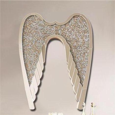 Luxury Diamond Crush Sparkle Angels Wings Sparkle Bling Romany Wall Decor Wall Hanging for Living Room