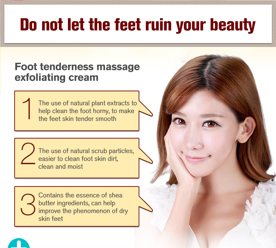 BIOAQUA Shea Butter Exfoliating Foot Cream Moisturizing Body Scrub Feet Pedicure Cream Tender Peeling Foot Care