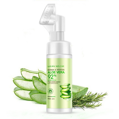 BIOAQUA Natural Hydrating Shrink Pores Acne Treatment Oil Control Aloe Vera Foam Facial Cleanser