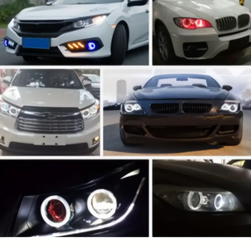 Universal Multicolor Car Motorcycle LED Angel Eyes Halo Ring Lights Bright Brake Lights Fog Lamps