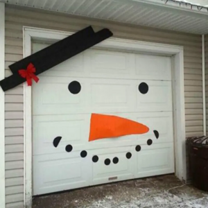 Adorable Snowman Face Wall Decals for Christmas Winter Decorations DIY Home Wall Art Mural Cover for Garage Door Decorations