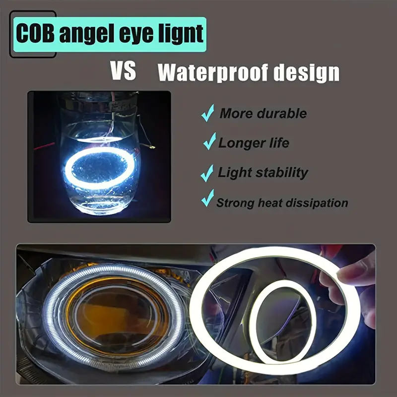 Universal Multicolor Car Motorcycle LED Angel Eyes Halo Ring Lights Bright Brake Lights Fog Lamps