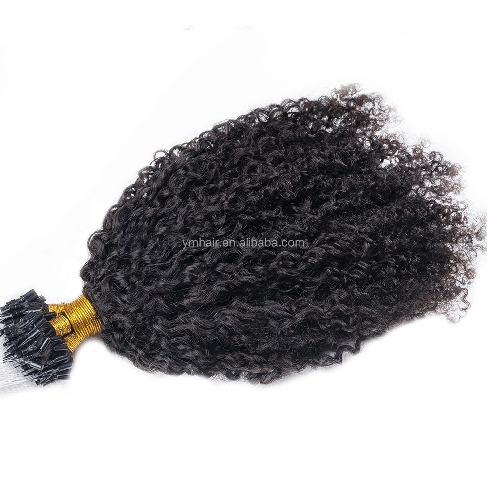 4B 4C Afro Kinky Curly Micro Ring Hair Extensions Kinky curly Micro link Hair Extensions for Black Women