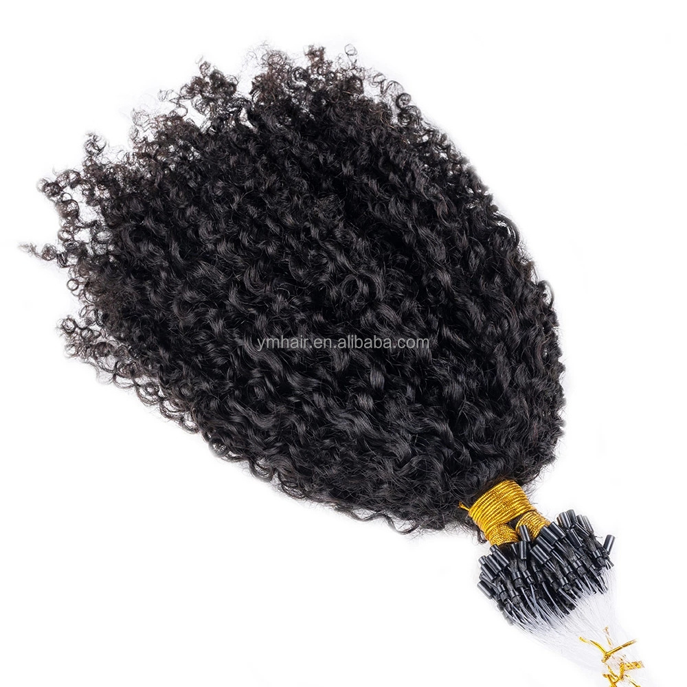 4B 4C Afro Kinky Curly Micro Ring Hair Extensions Kinky curly Micro link Hair Extensions for Black Women