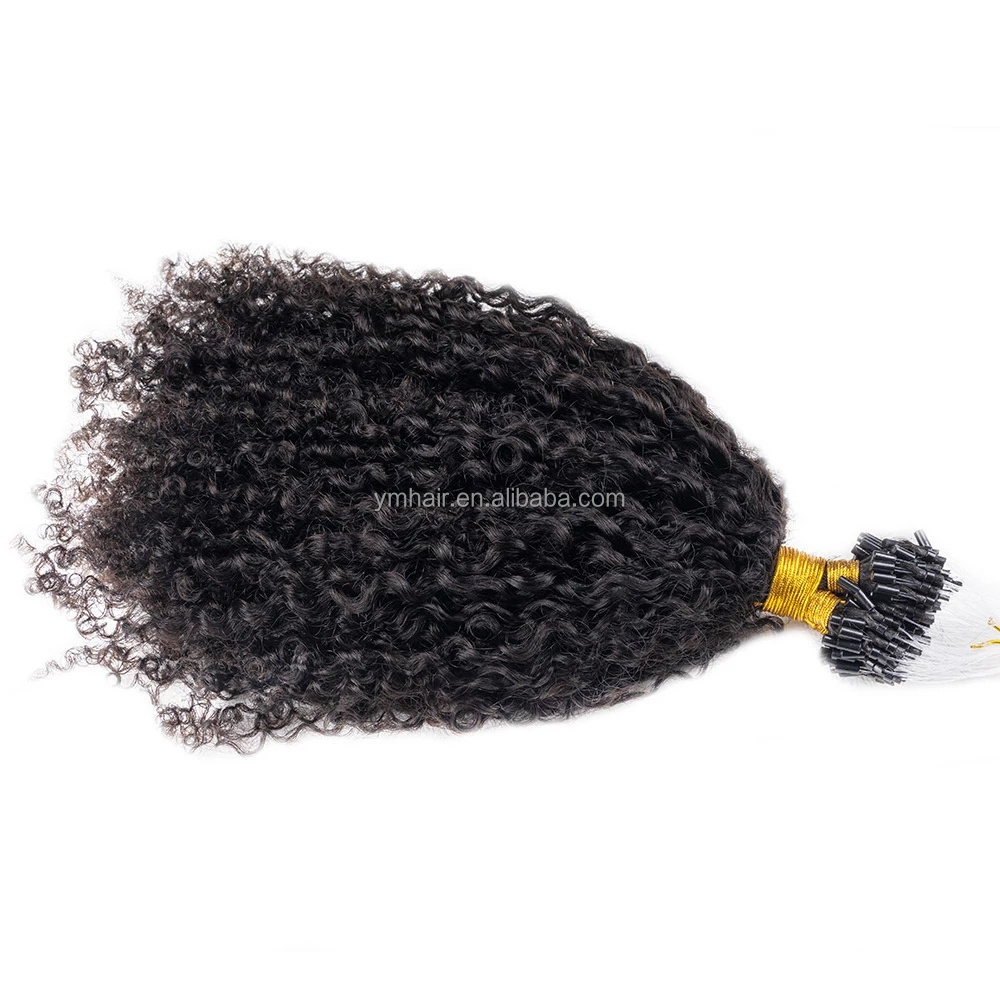 4B 4C Afro Kinky Curly Micro Ring Hair Extensions Kinky curly Micro link Hair Extensions for Black Women