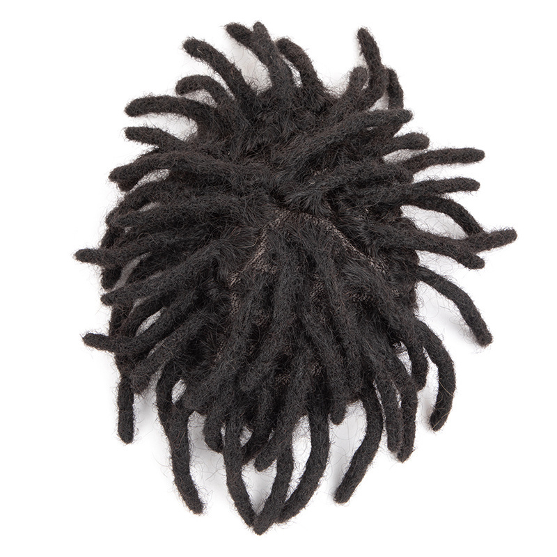 Dreadlocks Toupee Men Afro Kinky Curly 100% Human Hair Wigs for Black Man Natural Hairpiece Men's Capillary Prothesis