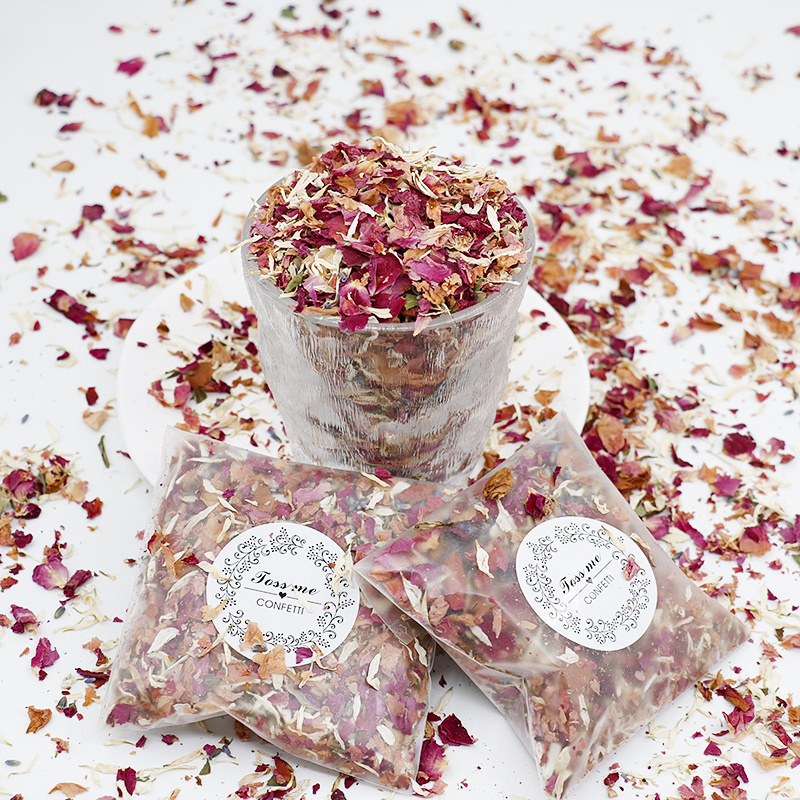 100% natural wedding confetti ELOMAN dried flower petals pop wedding and party decoration biodegradable rose petal confetti